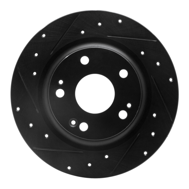 Honda Civic Brake Rotor (1) - Rear Left - R1 Concepts - Drilled & Slotted - Black - `17-`20 Honda Civic Brake Rotor (1) - Rear Left - R1 Concepts - Drilled & Slotted - Black - `17-`20